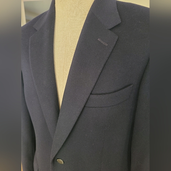 Gieves & Hawkes No.1 Savile Row London blue cashmere blazer jacket sports coat - Picture 3 of 14